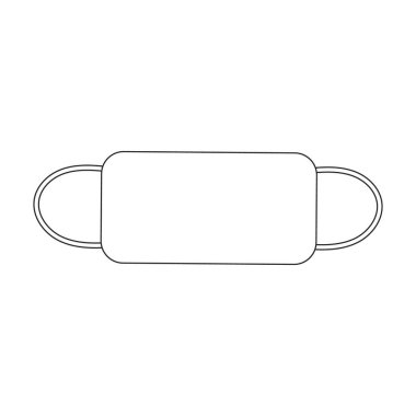 Maske tıbbi vektör ana hatları simgesi. Beyaz arka plandaki doktorun vektör illüstrasyon koruma yüzü. Maske tıbbının izole edilmiş taslak resimleme simgesi .