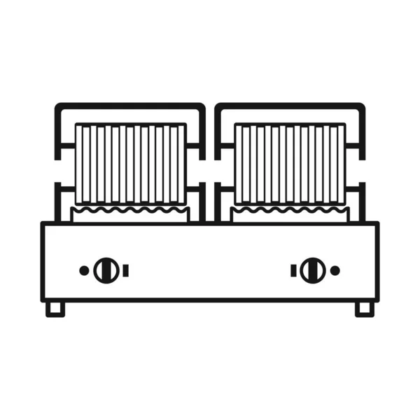 Vektor-Design von Waffel und Maker-Symbol. Grafik der Waffel- und Maschinenaktienvektorillustration. — Stockvektor