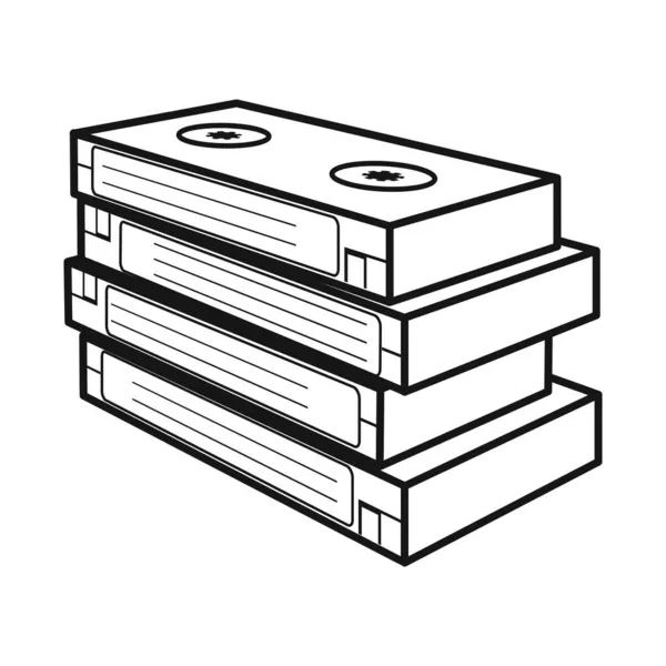 Vector illustratie van cassette en videoband symbool. Web element van cassette en stack stock vector illustratie. — Stockvector