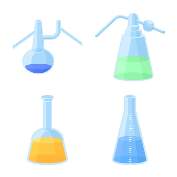 Isolated object of chemistry and science logo. Collection of chemistry and laboratory vector icon for stock. — Stock Vector