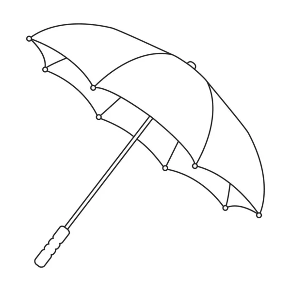Umbrella rain vector outline icon. Vector illustration parasol on white background. Isolated outline illustration icon of umbrella rain. — Stock Vector