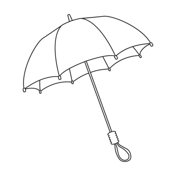 Umbrella rain vector outline icon. Vector illustration parasol on white background. Isolated outline illustration icon of umbrella rain. — Stock Vector