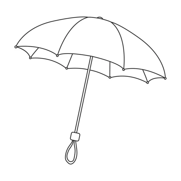 Парасольковий дощ векторна контурна піктограма. Векторні ілюстрації парасолька на білому тлі. Ізольована контурна ілюстрація значка парасолькового дощу . — стоковий вектор