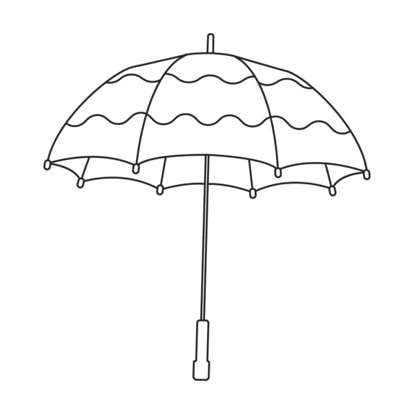 Paraply regn vektor kontur ikon. Vektor illustration parasoll på vit bakgrund. Isolerad kontur illustration ikon av paraply regn. — Stock vektor
