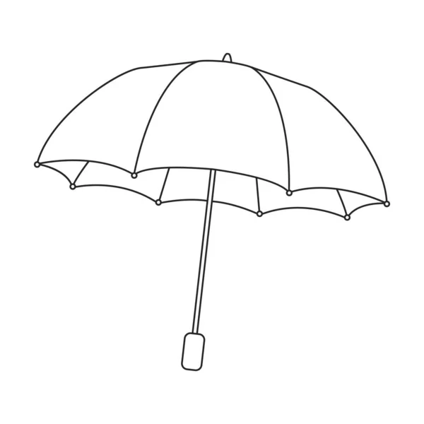Umbrella rain vector outline icon. Vector illustration parasol on white background. Isolated outline illustration icon of umbrella rain. — Stock Vector