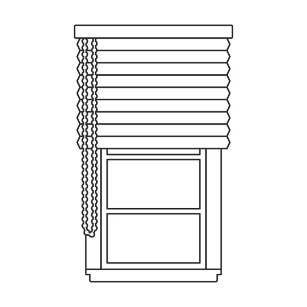 Ventana ciego icono del contorno del vector. Ilustración vectorial jalousie sobre fondo blanco. Icono de ilustración de contorno aislado de ventana ciega . — Vector de stock