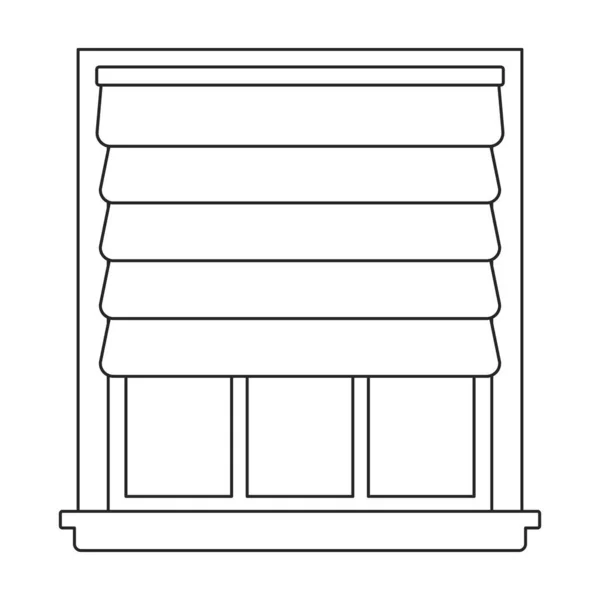 Icône de contour vectoriel aveugle fenêtre. Illustration vectorielle jalousie sur fond blanc. Isolée icône d'illustration de contour de store de fenêtre . — Image vectorielle