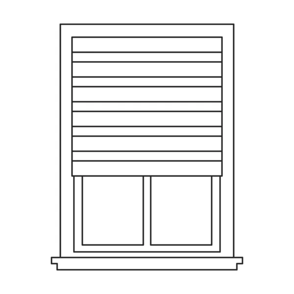 Icône de contour vectoriel aveugle fenêtre. Illustration vectorielle jalousie sur fond blanc. Isolée icône d'illustration de contour de store de fenêtre . — Image vectorielle