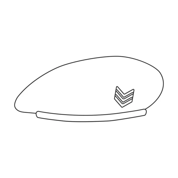 Béret de contour vectoriel militaire icône. Illustration vectorielle du béret militaire sur fond blanc. Isolé illustration de contour icône de chapeau armée . — Image vectorielle