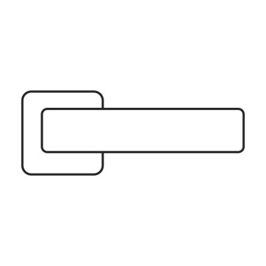 Kapı kolu vektör çizgisi simgesi. Beyaz arka planda vektör illüstrasyon kapı tokmağı. Kapı kolunun izole edilmiş taslak resimleme simgesi .