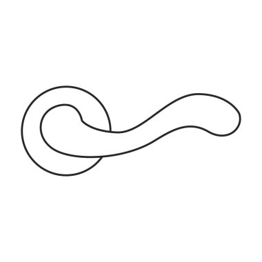 Kapı kolu vektör çizgisi simgesi. Beyaz arka planda vektör illüstrasyon kapı tokmağı. Kapı kolunun izole edilmiş taslak resimleme simgesi .