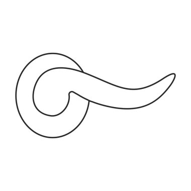 Kapı kolu vektör çizgisi simgesi. Beyaz arka planda vektör illüstrasyon kapı tokmağı. Kapı kolunun izole edilmiş taslak resimleme simgesi .