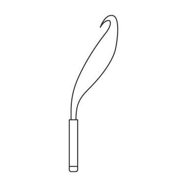 Orak vektör simgesi. Taslak vektör simgesi beyaz arkaplan orağına izole edildi.