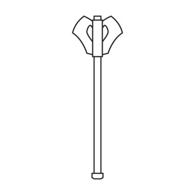 Mace vektör simgesi. Taslak vektör simgesi beyaz arkaplan topuzu üzerinde izole edildi.