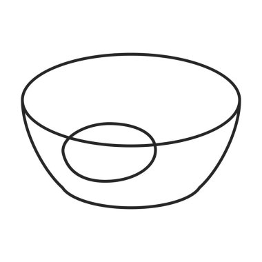 Kase un vektör simgesi. Taslak vektör simgesi beyaz arkaplan kase ununda izole edildi.