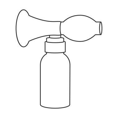 Göğüs pompası vektör simgesi. Taslak vektör simgesi beyaz arka plan göğüs pompasında izole edildi.