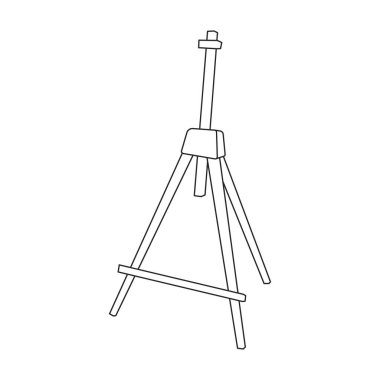 Easel vektör taslak simgesi. Beyaz arkaplanda vektör illüstrasyon sehpası. Tablonun izole edilmiş tasviri resim simgesi standda .