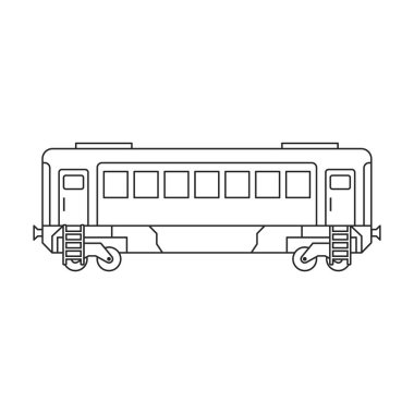 Vagon vektör ana hatlı lokomotif. Vektör illüstrasyon tren yolu. Beyaz arka planda. Lokomotif ve vagonun izole edilmiş tasviri simgesi .
