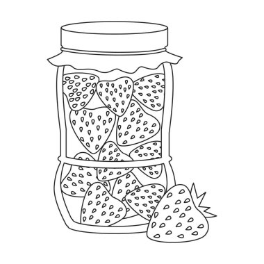 Sebze turşusu vektör ana hatları simgesi. Vektör illüstrasyonu beyaz arkaplanda çilek şeklinde olabilir. İzole edilmiş sebze turşusu tasviri simgesi.