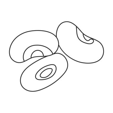 Fasulye vektör çizgisi simgesi. Beyaz arka planda vektör illüstrasyon fasulyesi. İzole edilmiş ana hatlı fasulye ikonu .