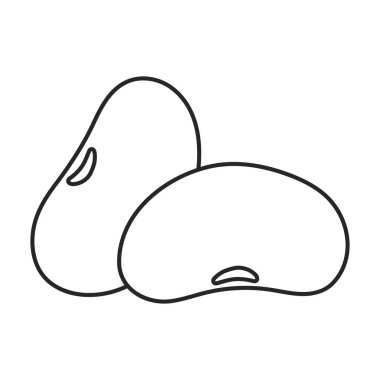 Fasulye vektör çizgisi simgesi. Beyaz arka planda vektör illüstrasyon fasulyesi. İzole edilmiş ana hatlı fasulye ikonu .