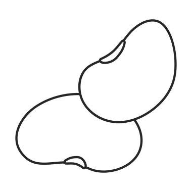 Fasulye vektör çizgisi simgesi. Beyaz arka planda vektör illüstrasyon fasulyesi. İzole edilmiş ana hatlı fasulye ikonu .