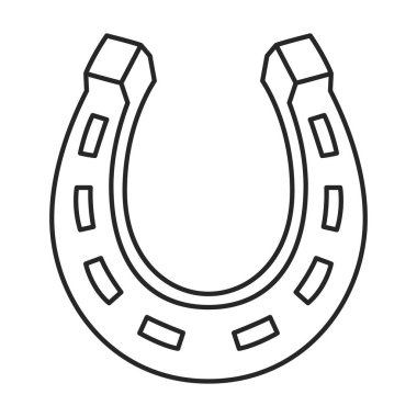 At nalı vektör simgesi. Beyaz arka plan at nalı üzerinde izole edilmiş taslak vektör simgesi.