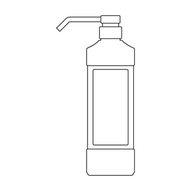 Antiseptik iquid sabun vektör simgesi. Taslak vektör simgesi beyaz arkaplan antiseptik sıvı sabuna izole edildi.