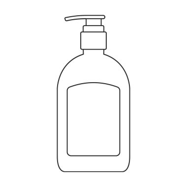 Antiseptik iquid sabun vektör simgesi. Taslak vektör simgesi beyaz arkaplan antiseptik sıvı sabuna izole edildi.