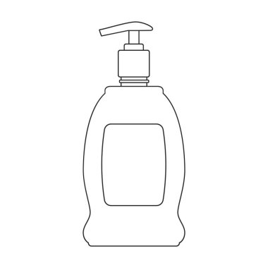 Antiseptik iquid sabun vektör simgesi. Taslak vektör simgesi beyaz arkaplan antiseptik sıvı sabuna izole edildi.