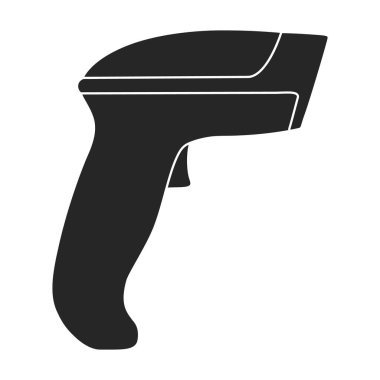 Siyah kod vektörü simgesinin tarayıcısı. Beyaz arkaplanda vektör illüstrasyon barkodu. Tarayıcı barkodunun izole edilmiş siyah illüstrasyon simgesi .