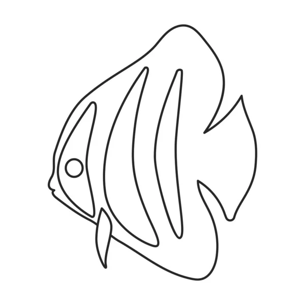 Tropical fish vector outline icon. Vector illustration exotic aunafish on white background. Isolated outline illustration icon of tropical fish . — Stock Vector