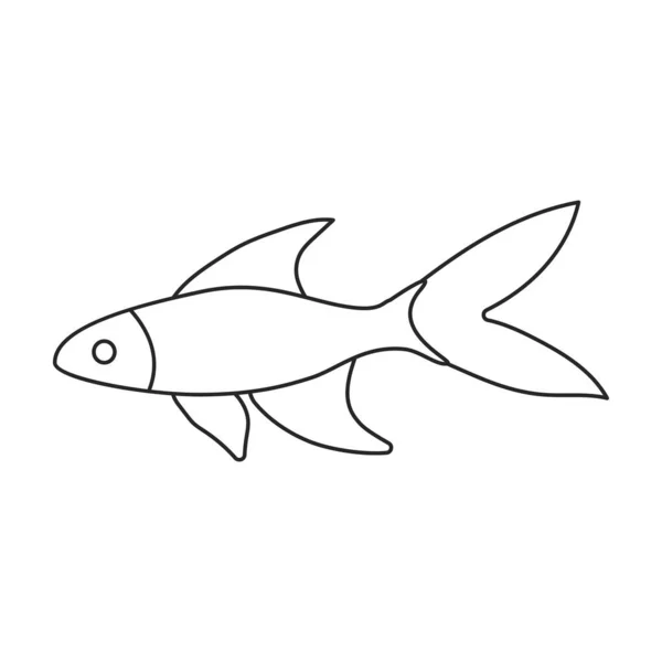 Icono del contorno de peces tropicales. Ilustración vectorial exótica aunafish sobre fondo blanco. Icono de ilustración de esquema aislado de peces tropicales . — Vector de stock