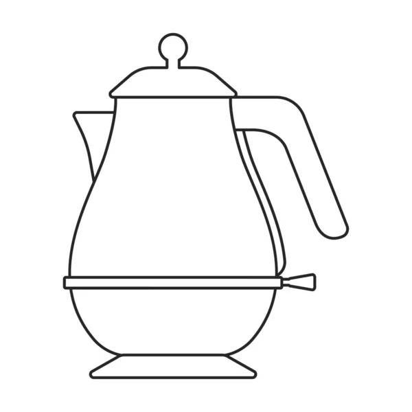 Ícone de contorno do vetor Kettle. Vetor bule ilustração sobre fundo branco. Ícone de ilustração de contorno isolado de chaleira . — Vetor de Stock