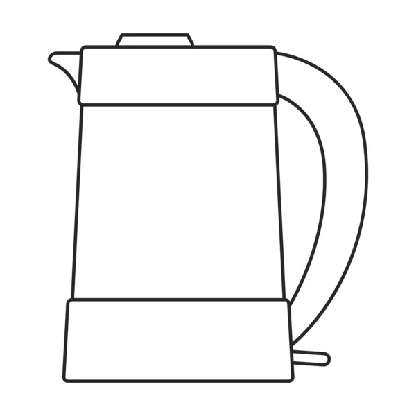 Kettle vector outline icon. Vector illustration teapot on white background. Isolated outline illustration icon of kettle . — Stock Vector