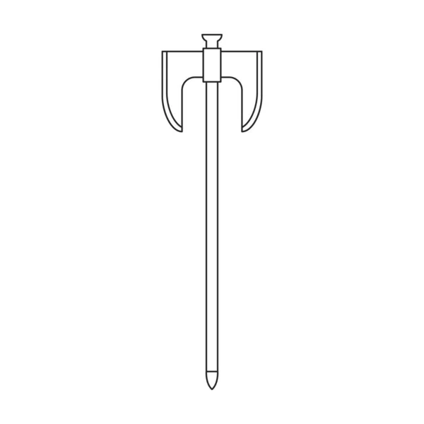 Hatchet vector icon.Outline vector pictogram geïsoleerd op witte achtergrond bijl. — Stockvector