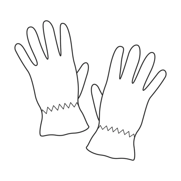 Guanto vettoriale icona del fumetto. Illustrazione vettoriale accessorio per mano su sfondo bianco. Isolato cartone animato icona illustrazione della mano guanto. — Vettoriale Stock