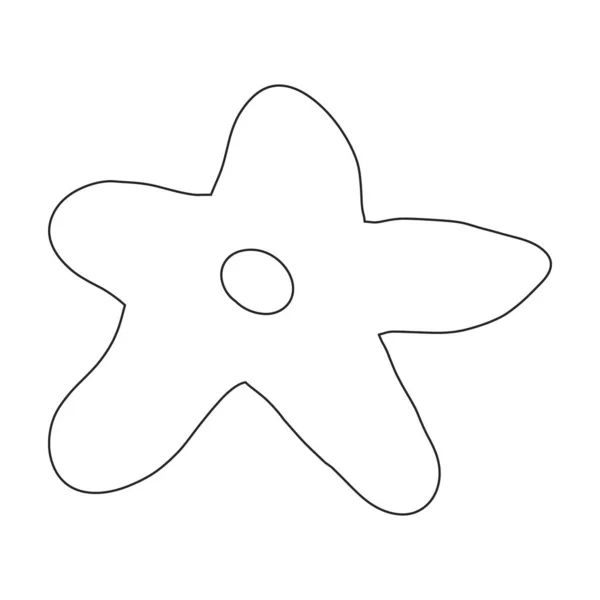 Sea starfish vector outline icon. Vector illustration star sea on white background. Isolated outline illustration icon of sea starfish . — Stock Vector