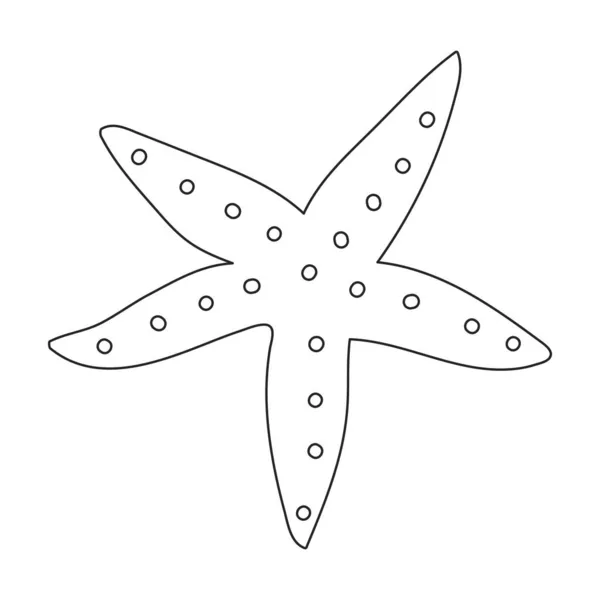 Sea starfish vector outline icon. Vector illustration star sea on white background. Isolated outline illustration icon of sea starfish . — Stock Vector