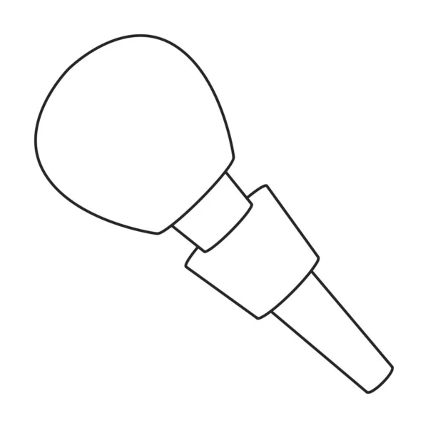 Mic vector icon.Outline vector pictogram geïsoleerd op witte achtergrond mic. — Stockvector