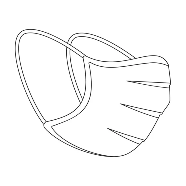Maschera vettore medico icona contorno. Illustrazione vettoriale faccia di protezione del medico su sfondo bianco. Isolato schizzo illustrazione icona della maschera medica . — Vettoriale Stock