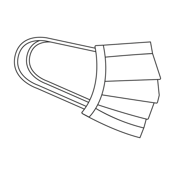 Maschera vettore medico contorno eicon. Illustrazione vettoriale faccia di protezione del medico su sfondo bianco. Isolato schizzo illustrazione icona della maschera medica . — Vettoriale Stock