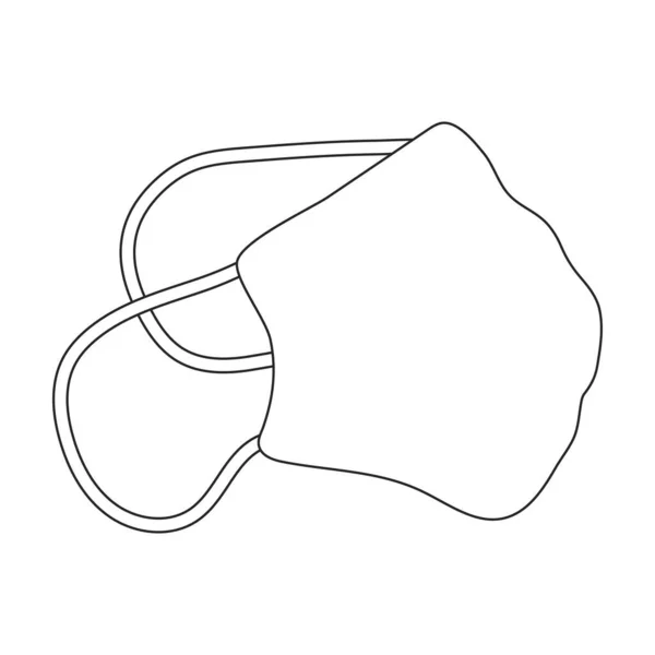 Μάσκα ιατρικό διανυσματικό περίγραμμα εικονίδιο. Εικονογράφηση διάνυσμα προστασία πρόσωπο του γιατρού σε λευκό φόντο. Μεμονωμένη εικόνα περίγραμμα της ιατρικής μάσκας . — Διανυσματικό Αρχείο