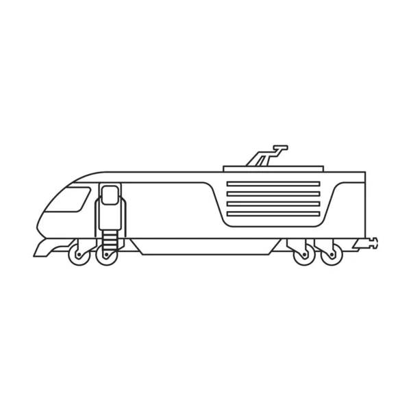 Locomotive with wagon vector outline icon. Vector illustration railway train. on white background. Isolated outline illustration icon of locomotive and wagon . — Stock Vector