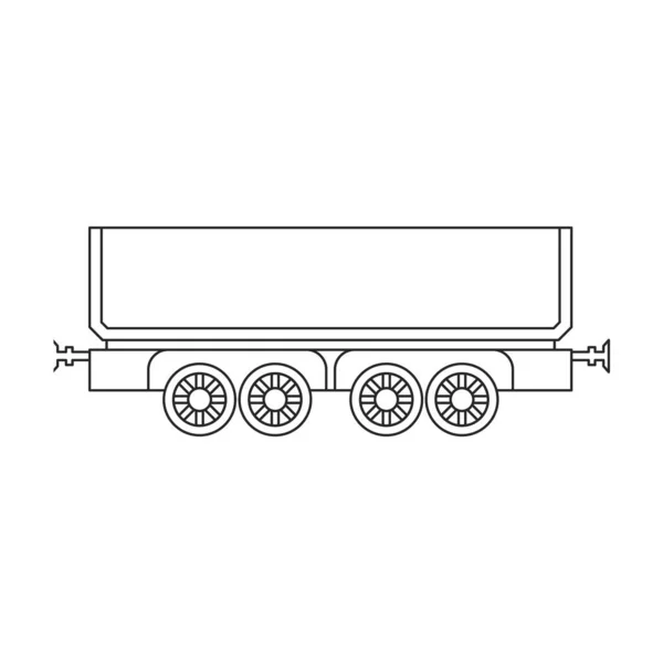 Locomotiva com ícone de contorno de vetor de vagão. Vetor ilustração trem ferroviário. sobre fundo branco. Ícone de ilustração de contorno isolado de locomotiva e vagão . —  Vetores de Stock