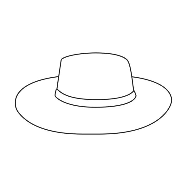 Ikona vektoru letního klobouku. Vektorová ilustrace sluneční čepice na bílém pozadí. Izolovaný obrys ikony letního klobouku . — Stockový vektor