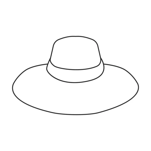 Chapéu de verão ícone do contorno do vetor. Capa de sol ilustração vetorial no fundo branco. Ícone de ilustração de contorno isolado de chapéu de verão . — Vetor de Stock