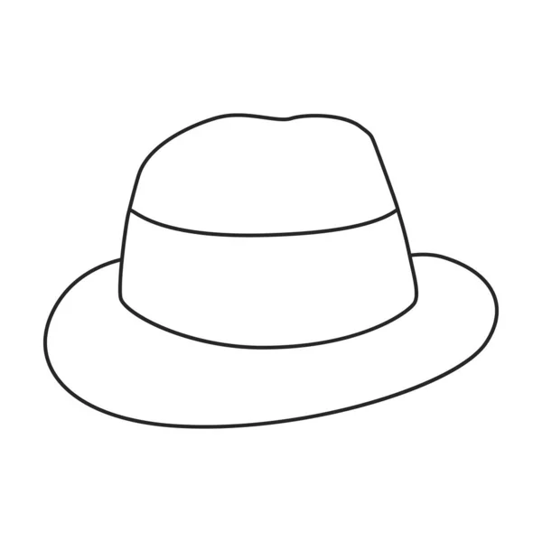 Yaz şapkası vektör ana hatları simgesi. Beyaz arka planda vektör illüstrasyon güneş şapkası. Yaz şapkasının izole edilmiş tasviri resim simgesi . — Stok Vektör