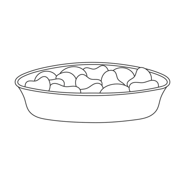 ベクトルアウトラインアイコン。白い背景にベクトルイラスト豆。独立したアウトライン豆のイラストアイコン . — ストックベクタ