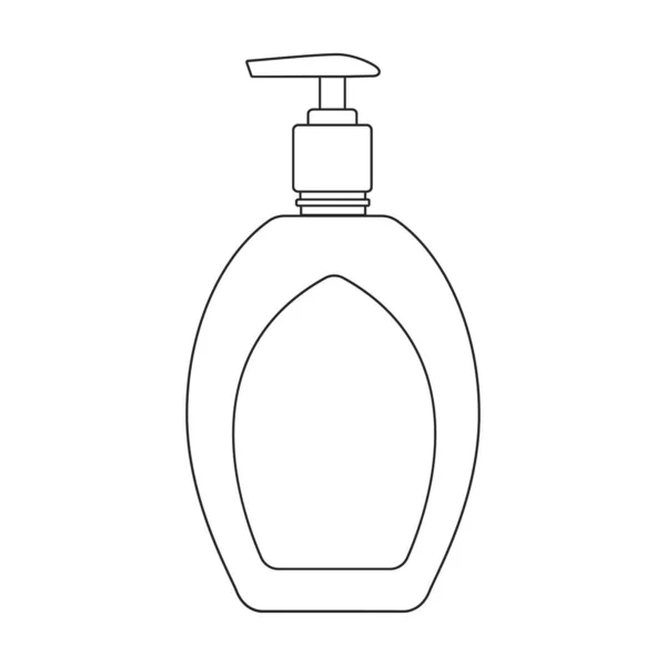 Icono de vector de jabón líquido antiséptico. Icono de vector de contorno aislado en jabón líquido antiséptico de fondo blanco. — Vector de stock